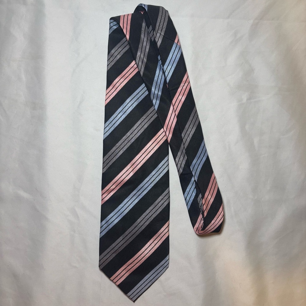 Alexander Julian Black and Pink Silk Tie